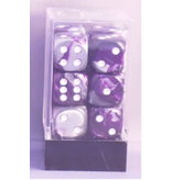 Chessex Gemini 12 * D6 Purple-Steel / White 16mm Chessex Dice (CHX26632)