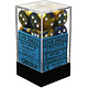 Gemini 12 * D6 Blue-Gold / White 16mm Chessex Dice (CHX26622)
