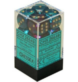 Chessex Gemini 12 * D6 Purple-Teal / Gold 16mm Chessex Dice (CHX26649)