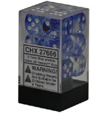 Chessex Nebula 12 * D6 Dark Blue / White 16mm Chessex Dice (CHX27666)