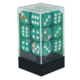 Marble 12 * D6 Oxi-Copper / White 16mm Chessex Dice (CHX27603)