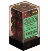 Chessex Gemini 12 * D6 Green-Purple / Gold 16mm Chessex Dice (CHX26634)