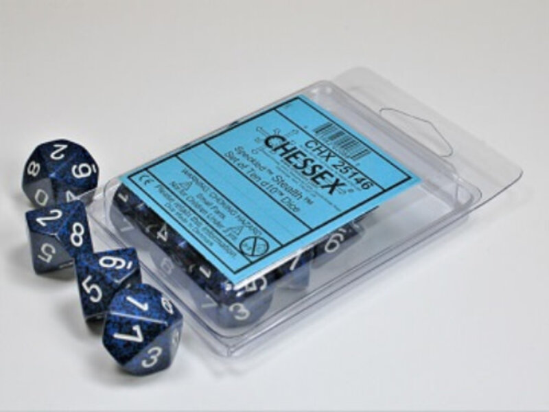 Chessex Speckled 10 * D10 Stealth Chessex Dice (CHX25146)