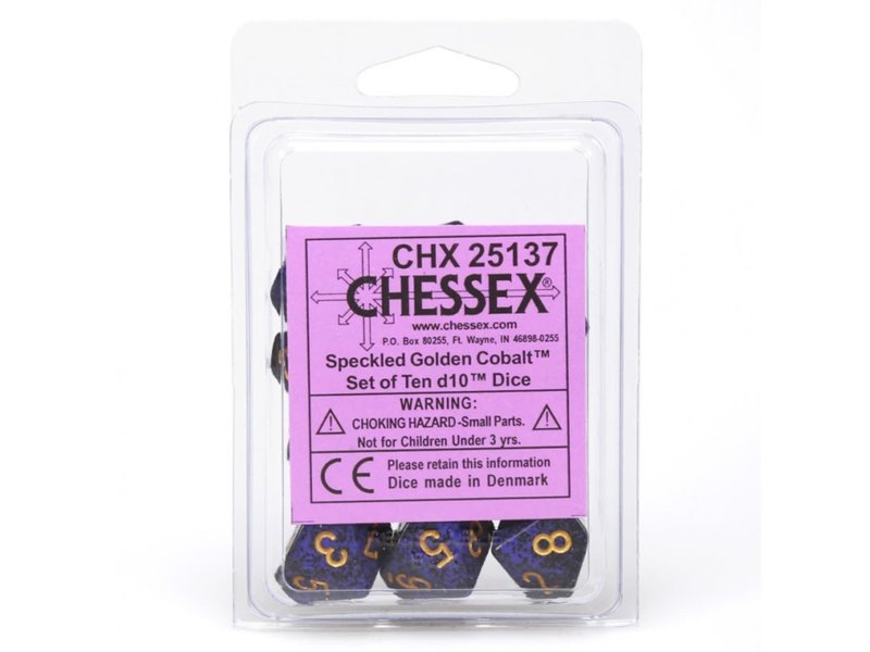 Chessex Speckled 10 * D10 Golden Cobalt Chessex Dice (CHX25137)