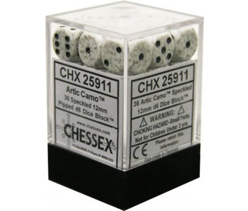 Speckled 36 * D6 Artic Camo 12mm Chessex Dice (CHX25911)