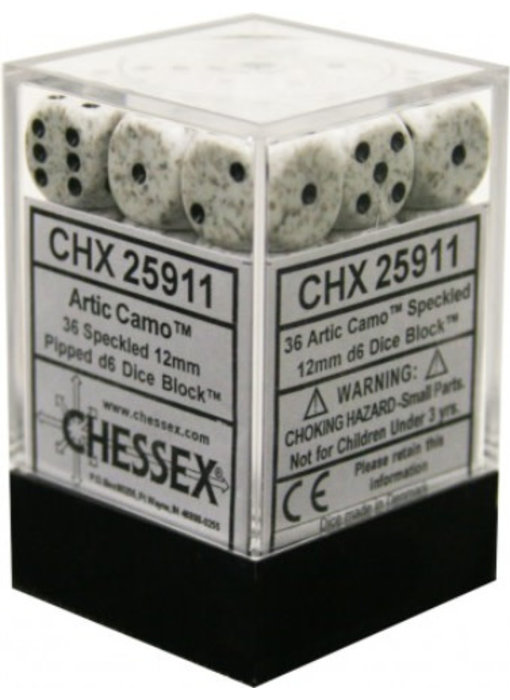 Speckled 36 * D6 Artic Camo 12mm Chessex Dice (CHX25911)