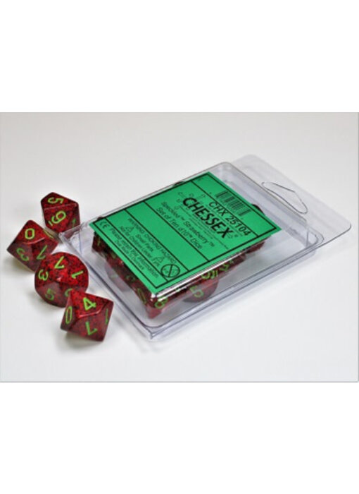 Speckled 10 * D10 Strawberry Chessex Dice (CHX25104)