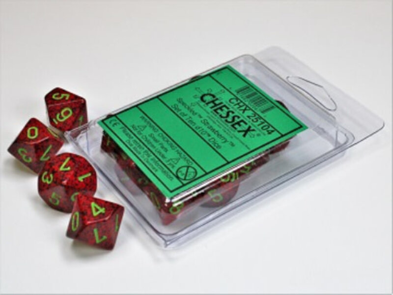 Chessex Speckled 10 * D10 Strawberry Chessex Dice (CHX25104)