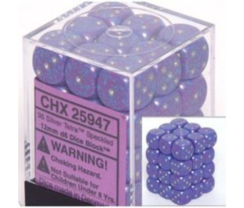 Speckled 36 * D6 Silver Tetra 12mm Chessex Dice (CHX25947)