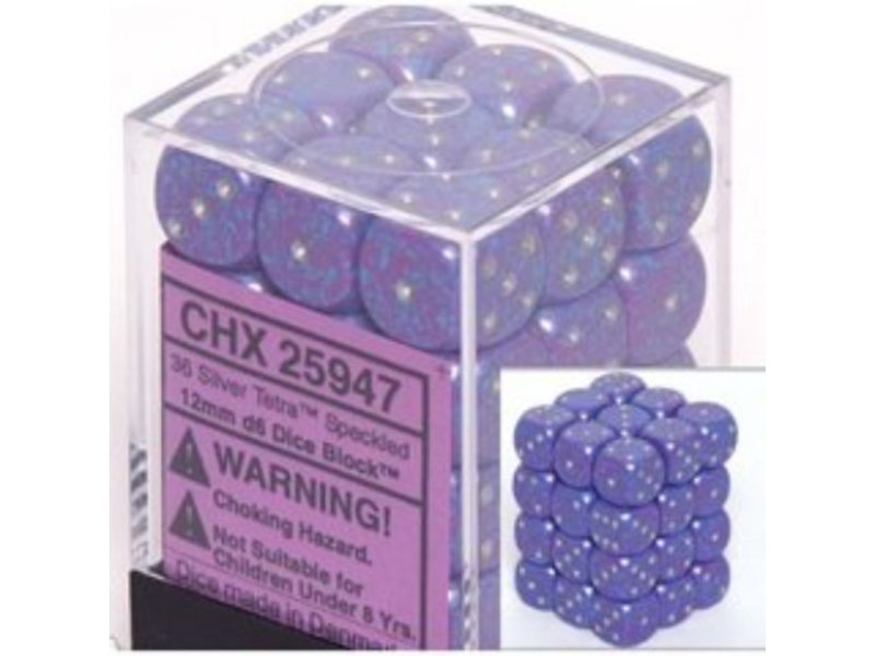 Chessex Speckled 36 * D6 Silver Tetra 12mm Chessex Dice (CHX25947)