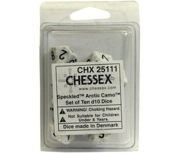 Speckled 10 * D10 Artic Camo Chessex Dice (CHX25111)