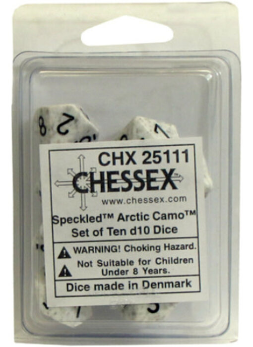 Speckled 10 * D10 Artic Camo Chessex Dice (CHX25111)