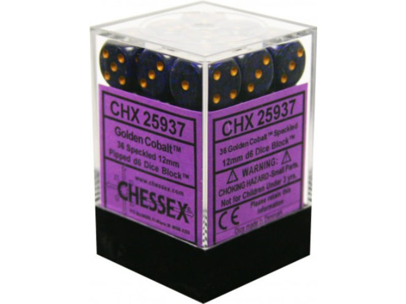 Chessex Speckled 36 * D6 Golden Cobalt 12mm Chessex Dice (CHX25937)
