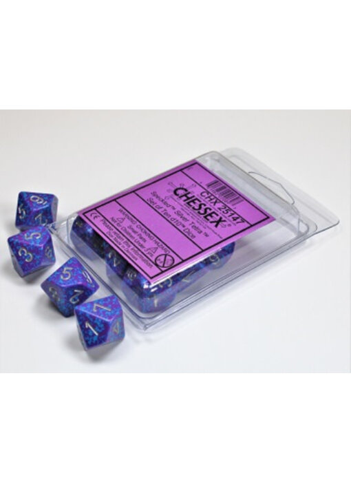 Speckled 10 * D10 Silver Tetra Chessex Dice (CHX25147)