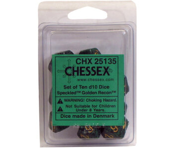 Speckled 10 * D10 Golden Recon Chessex Dice (CHX25135)