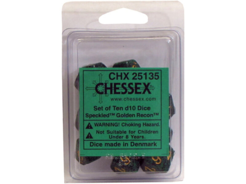 Chessex Speckled 10 * D10 Golden Recon Chessex Dice (CHX25135)