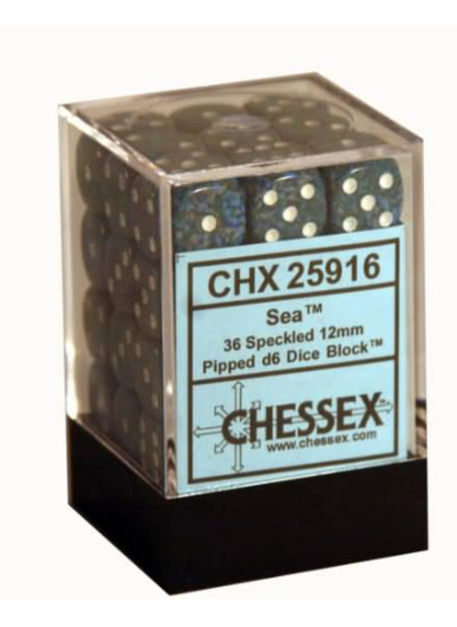 Speckled 36 * D6 Sea 12mm Chessex Dice (CHX25916)