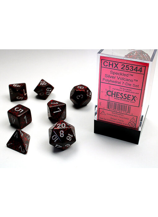 Speckled 7-Die Set Silver Volcano Chessex Dice (CHX25344)