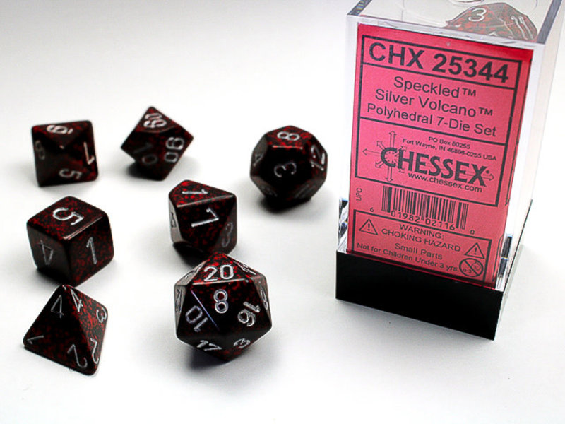 Chessex Speckled 7-Die Set Silver Volcano Chessex Dice (CHX25344)