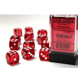 Chessex Translucent 12 * D6 Red / White 16mm Chessex Dice (CHX23604)