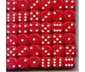 Opaque 36 * D6 Red / White 12mm Chessex Dice (CHX25804)