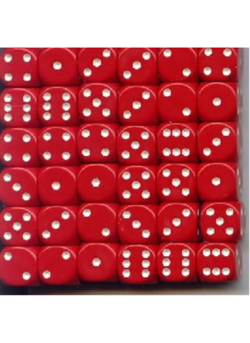 Opaque 36 * D6 Red / White 12mm Chessex Dice (CHX25804)