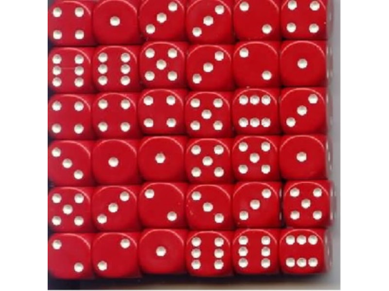 Chessex Opaque 36 * D6 Red / White 12mm Chessex Dice (CHX25804)