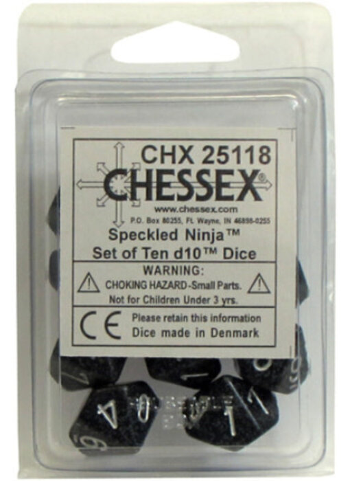 Speckled 10 * D10 Ninja Chessex Dice (CHX25118)