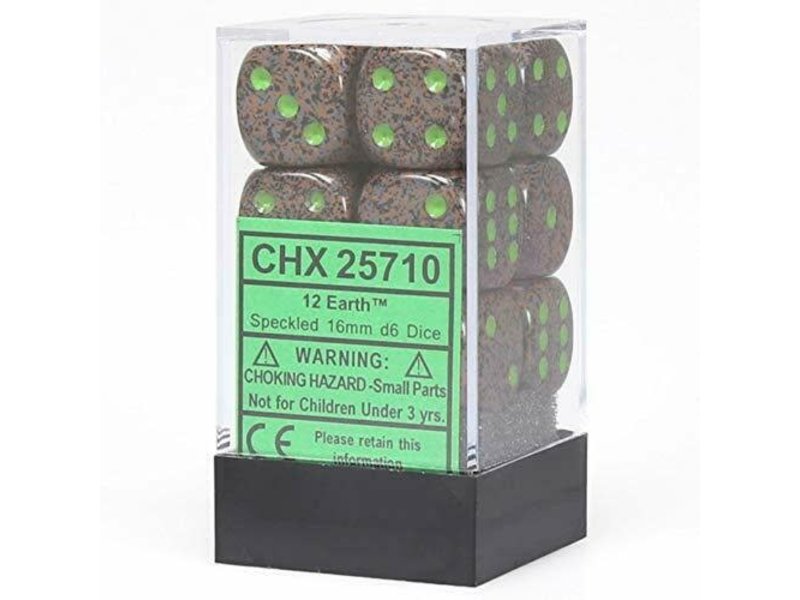 Chessex Speckled 12 * D6 Earth 16mm Chessex Dice (CHX25710)