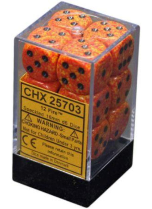 Speckled 12 * D6 Fire 16mm Chessex Dice (CHX25703)