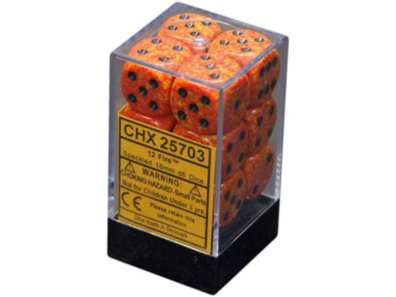 Chessex Speckled 12 * D6 Fire 16mm Chessex Dice (CHX25703)