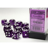 Chessex Translucent 12 * D6 Purple / White 16mm Chessex Dice (CHX23607)