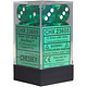Translucent 12 * D6 Green / White 16mm Chessex Dice (CHX23605)