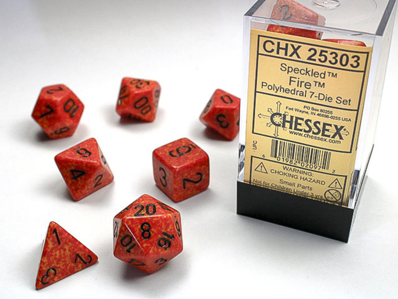 Chessex Speckled 7-Die Set Fire Chessex Dice (CHX25303)