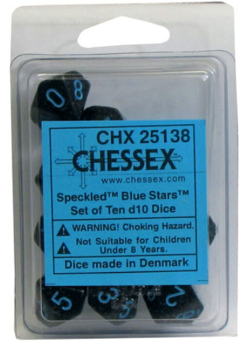 Speckled 10 * D10 Blue Star Chessex Dice (CHX25138)