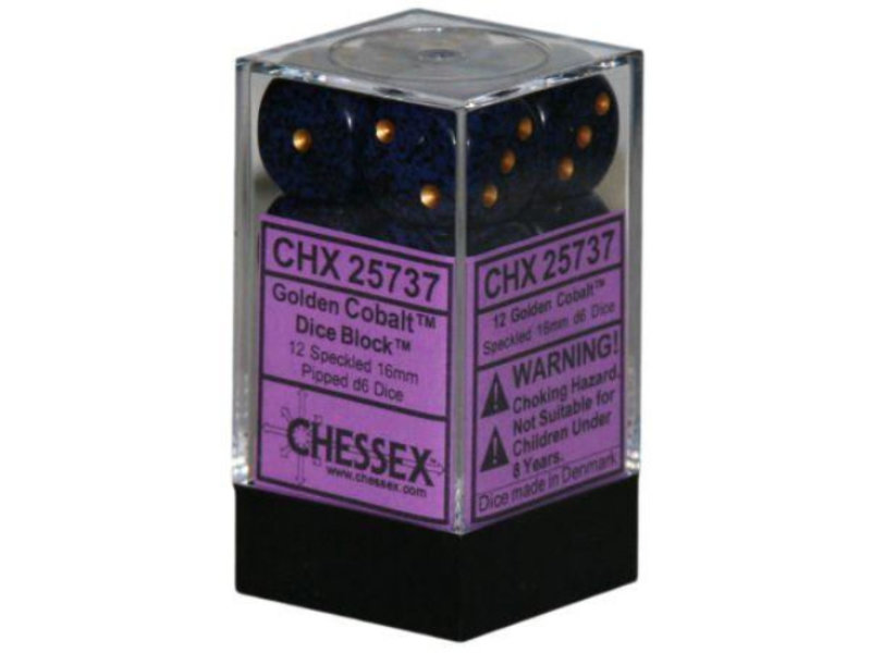 Chessex Speckled 12 * D6 Golden Cobalt 16mm Chessex Dice (CHX25737)
