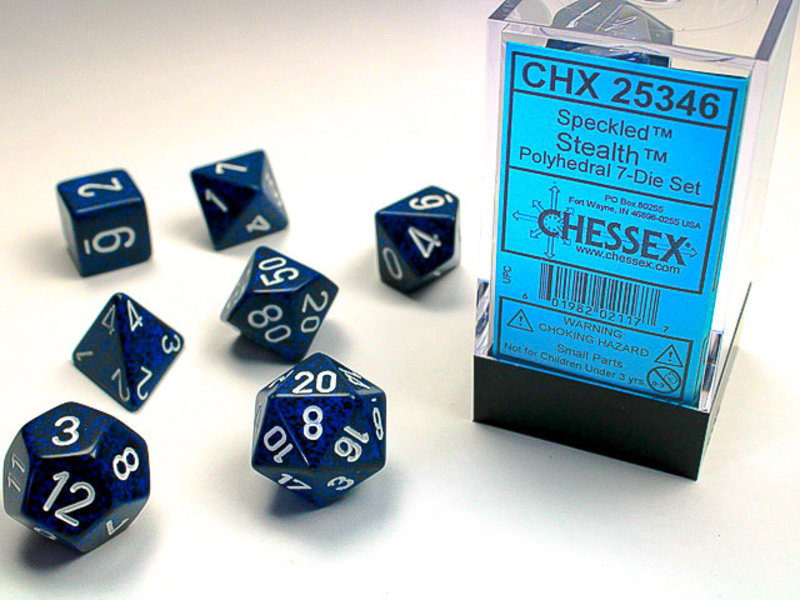 Chessex Speckled 7-Die Set Stealth Chessex Dice (CHX25346)