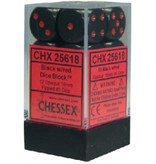 Chessex Opaque 12 * D6 Black / Red 16mm Chessex Dice (CHX25618)