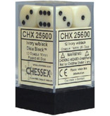 Chessex Opaque 12 * D6 Ivory / Black 16mm Chessex Dice (CHX25600)