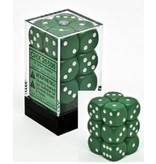 Chessex Opaque 12 * D6 Green / White 16mm Chessex Dice (CHX25605)