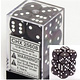 Opaque 12 * D6 Black / White 16mm Chessex Dice (CHX25608)