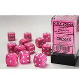 Chessex Opaque 12 * D6 Pink / White 16mm Chessex Dice (CHX25644)