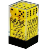 Chessex Opaque 12 * D6 Yellow / Black 16mm Chessex Dice (CHX25602)