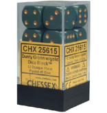 Chessex Opaque 12 * D6 Dusty Green / Copper 16mm Chessex Dice (CHX25615)