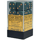 Opaque 12 * D6 Dusty Green / Copper 16mm Chessex Dice (CHX25615)