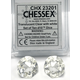 Translucent 10 * D10 Clear / White Chessex Dice (CHX23201*)