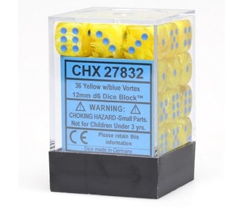 Vortex 36 * D6 Yellow / Blue 12mm Chessex Dice (CHX27832)