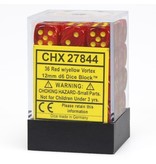 Chessex Vortex 36 * D6 Red / Yellow 12mm Chessex Dice (CHX27844)