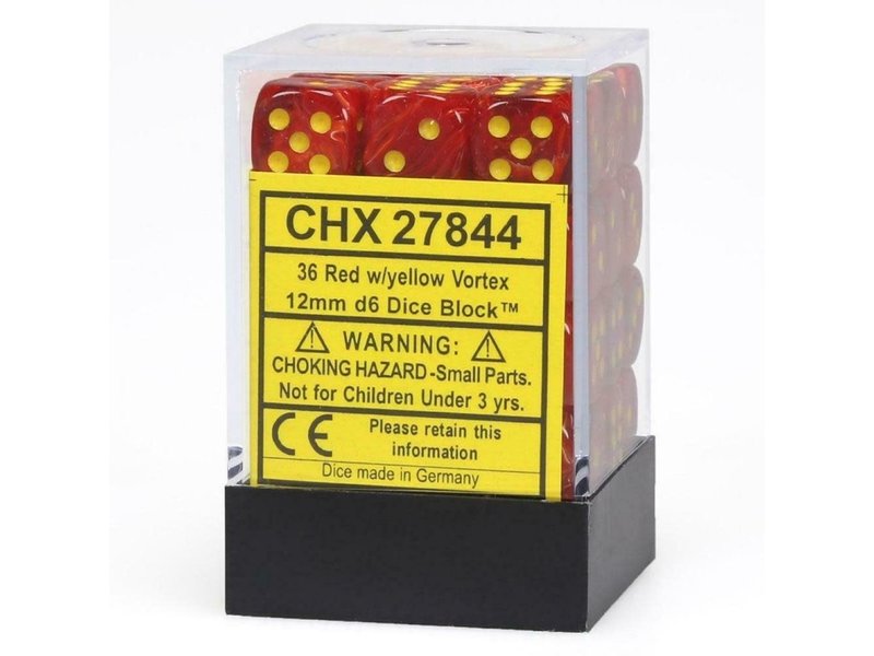 Chessex Vortex 36 * D6 Red / Yellow 12mm Chessex Dice (CHX27844)