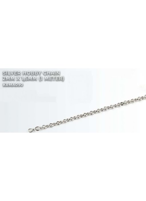 Silver Hobby Chain 2mm X1.5mm (1 meter) (KRMA090)
